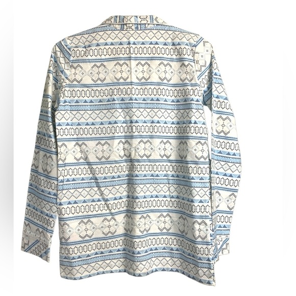 La Vie en Rose NWOT Flannel Pyjama Set Blue White and Grey - Picture 3 of 5